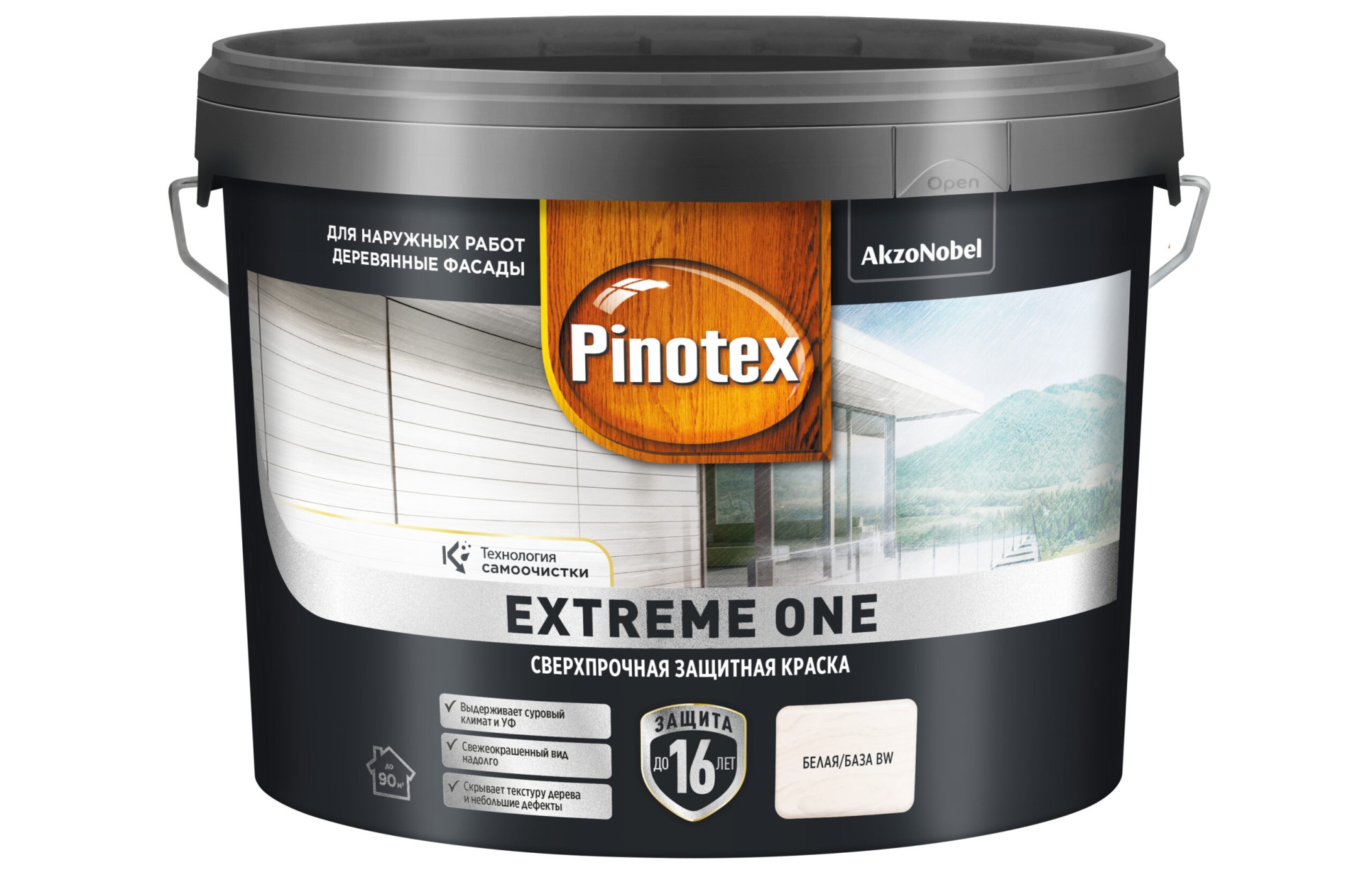 PINOTEX/Omnitex EXTREME ONE Краска для дерева BW 9л
