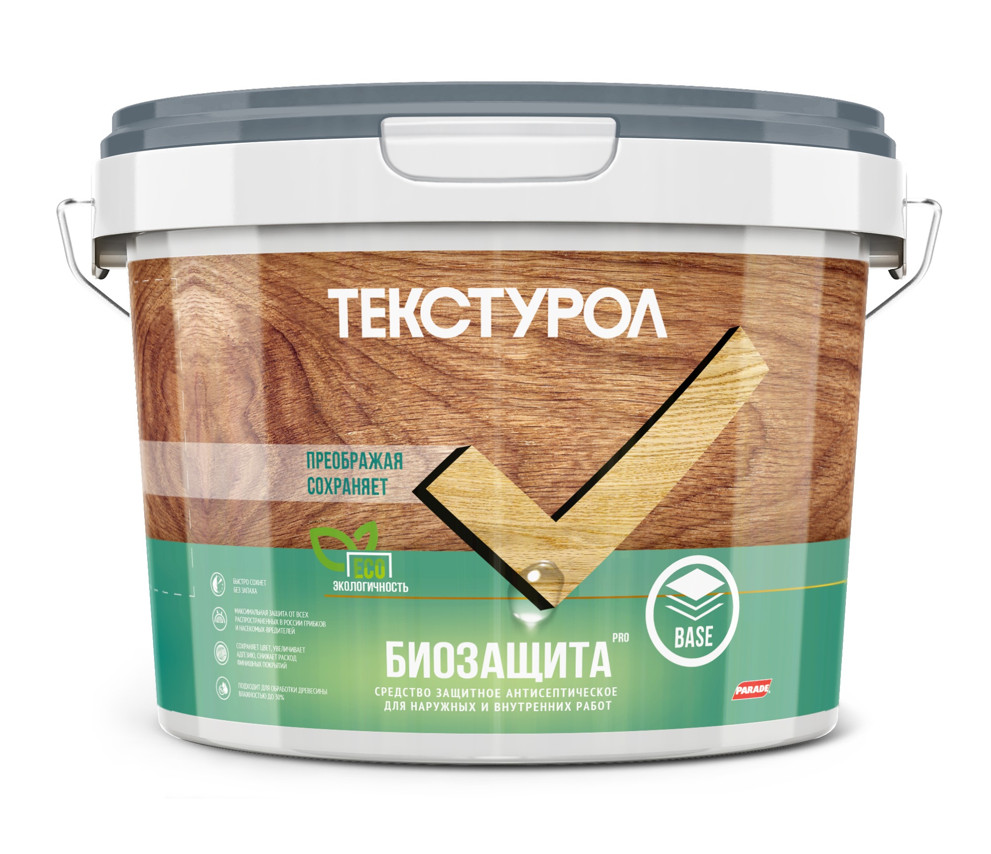 ТЕКСТУРОЛ Биозащита PRO универс. грунт-антисептик длядревесины, б/цв 2,7л.